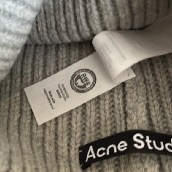 Acne Studios Pansy ribbed-knit wool beanie Light Grey Melange OS - Picture 5 of 7